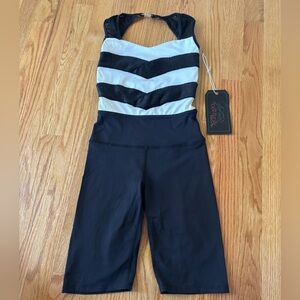 Tiger Friday Black & White Biketard